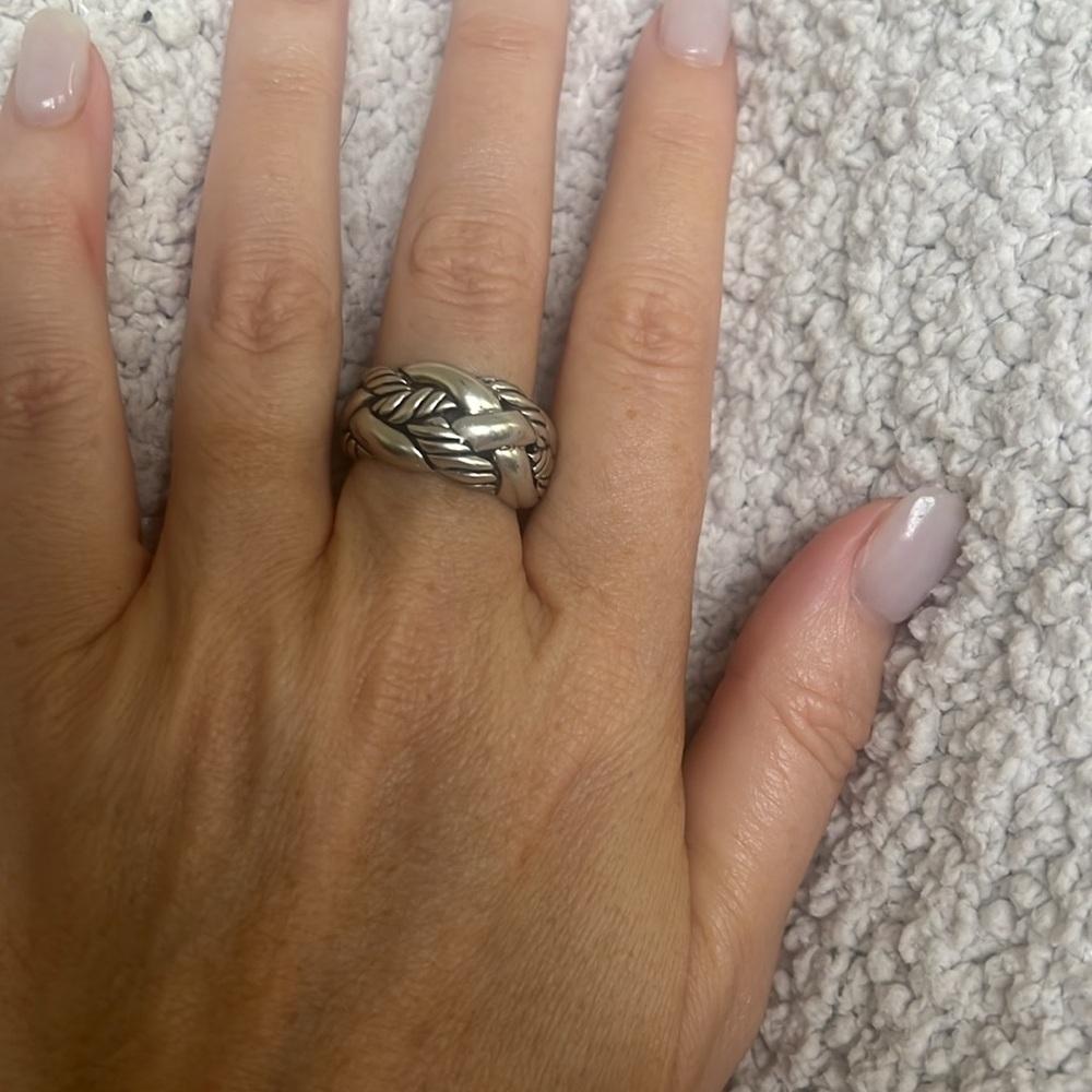David Yurman authentic Braided Silver Knot Ring size 9